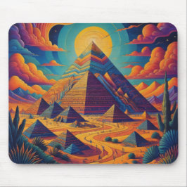 Psychedelische Ägyptische Pyramide Landschaftskuns Mousepad
