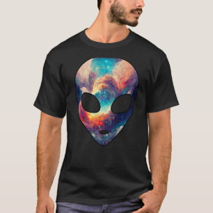 Psychedelische Alien Kopf Nebula Galaxy Weltraum U T-Shirt