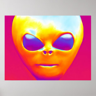 Psychedelische Alien Poster