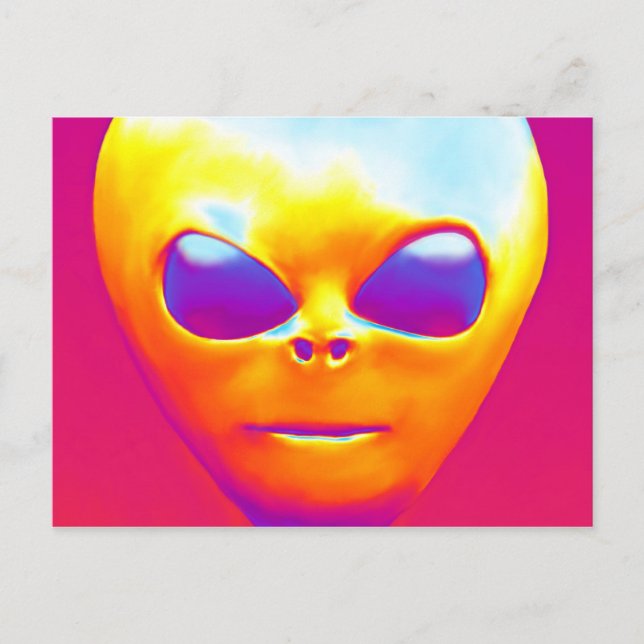 Psychedelische Alien Postkarte (Vorderseite)