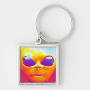 Psychedelische Alien Schlüsselanhänger