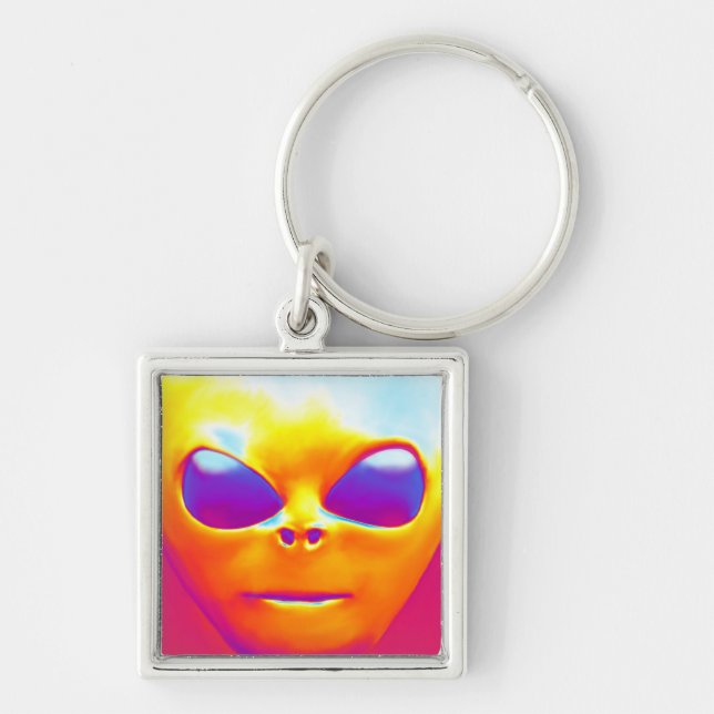 Psychedelische Alien Schlüsselanhänger (Vorne)