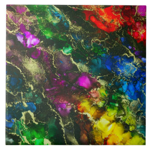 Psychedelische Alkohol-Tinten-abstrakte Malerei Fliese