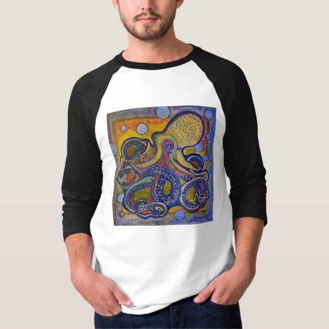 Psychedelische, alte Schulekrake T-Shirt (Vorderseite)