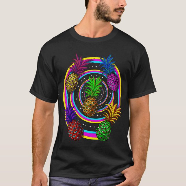 Psychedelische Ananas T-Shirt (Vorderseite)