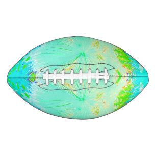 Psychedelische Aqua- und Limettengrüne Seidenpflan Football