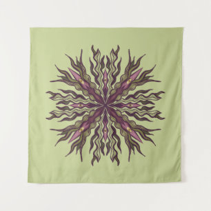 Psychedelische Augenpflanze - Surreales botanische Wandteppich