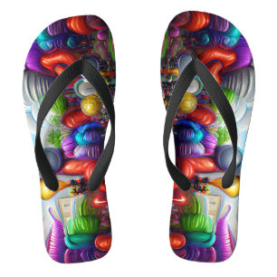 Psychedelische Balloons farbenfroh kreierte Flip F Flip Flops
