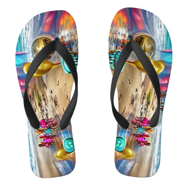 Psychedelische Balloons farbenfroh kreierte Flip F Flip Flops (Fußbett)