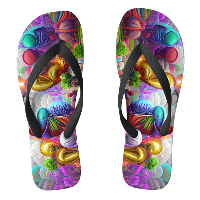 Psychedelische Balloons farbenfroh kreierte Flip F Flip Flops (Fußbett)