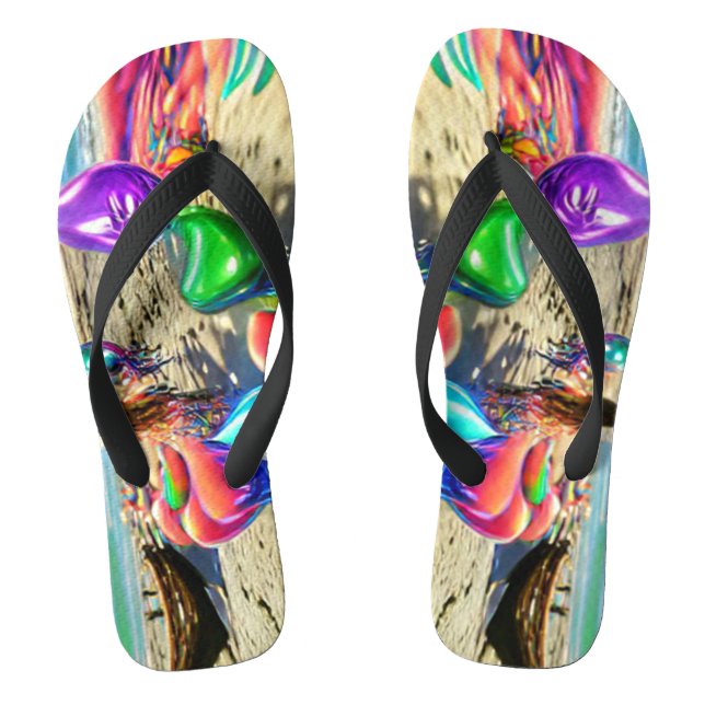 Psychedelische Balloons farbenfroh kreierte Flip F Flip Flops (Fußbett)