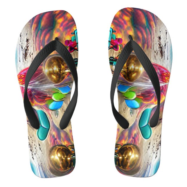 Psychedelische Balloons farbenfroh kreierte Flip F Flops (Fußbett)