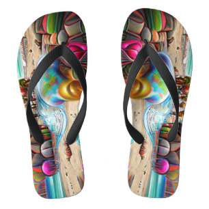 Psychedelische Balloons farbenfroh kreierte Flip F Flops