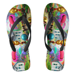 Psychedelische Balloons farbenfroh kreierte Flip F Flops