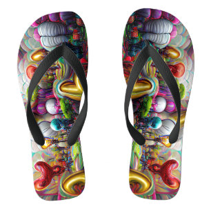 Psychedelische Balloons farbenfroh kreierte Flip F Flops