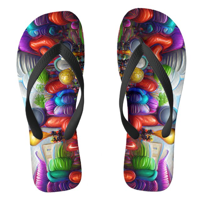 Psychedelische Balloons farbenfroh kreierte Flip F Flops (Fußbett)