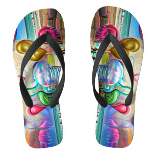 Psychedelische Balloons farbenfroh kreierte Flip F Flops