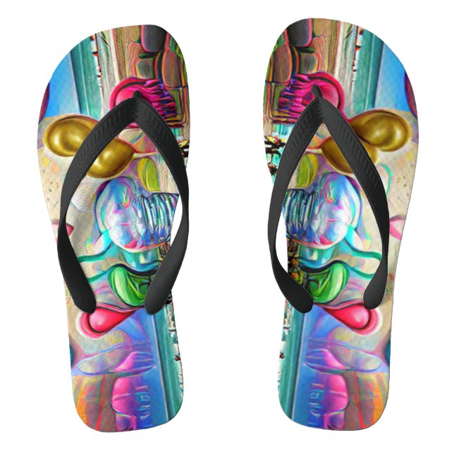 Psychedelische Balloons farbenfroh kreierte Flip F Flops (Fußbett)
