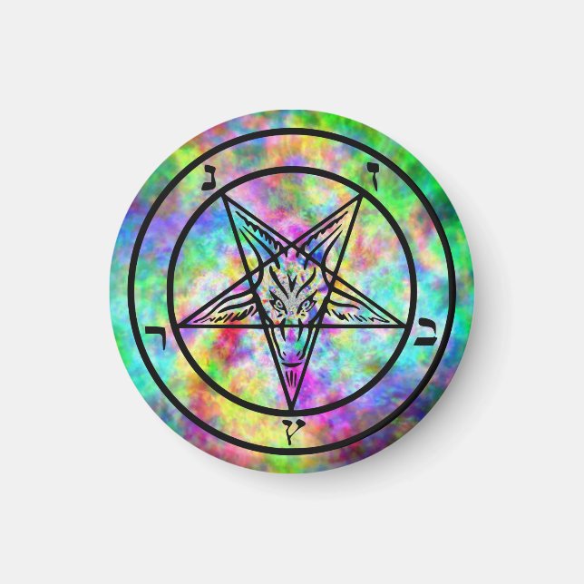 Psychedelische Baphomet-Magnete Magnet (Vorne)