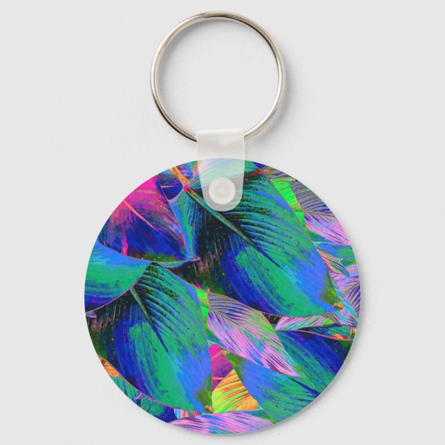 Psychedelische Baumblätter Schlüsselanhänger (Vorderseite)