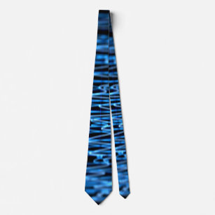Psychedelische blaue Brainwaves-Neonkrawatte Krawatte