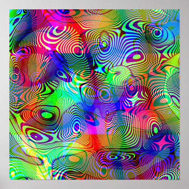 Psychedelische Blobs Poster (Vorne)