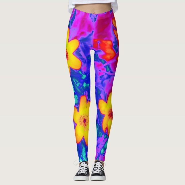 psychedelische Blume 4 Leggings (Vorderseite)