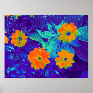 Psychedelische Blume Bed 02 Poster
