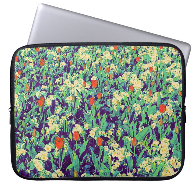 Psychedelische Blume Bed 03 Laptopschutzhülle (Vorderseite)