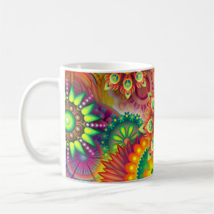 Psychedelische Blume Kaffeetasse