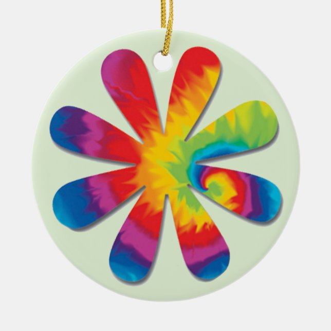 Psychedelische Blume Keramikornament (Vorne)