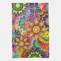 Psychedelische Blume Küchentuch