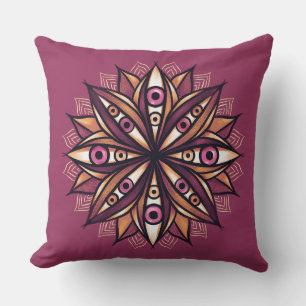 Psychedelische Blume Kunst mit trippy Creepy Eyes Kissen