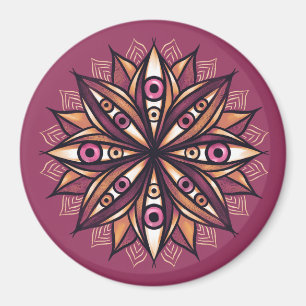 Psychedelische Blume Kunst mit trippy Creepy Eyes Magnet