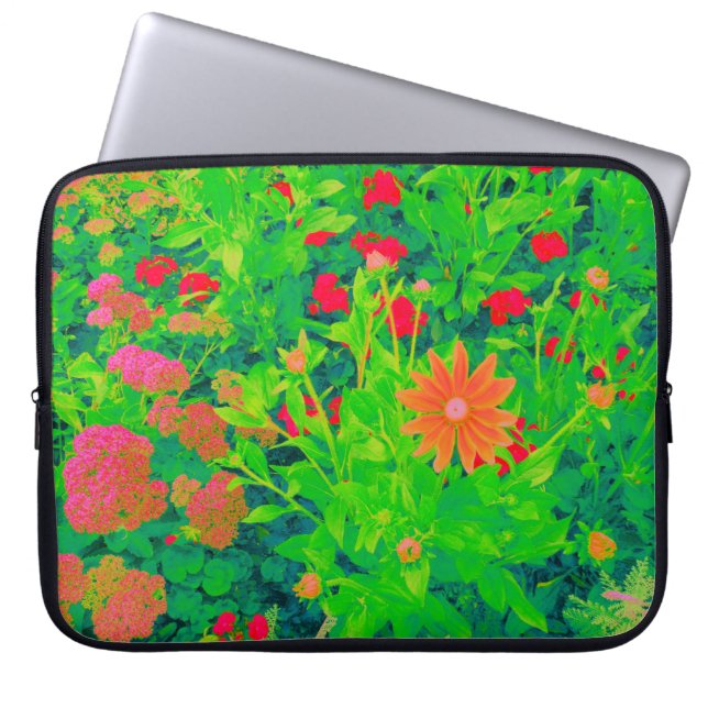 Psychedelische Blume Laptopschutzhülle (Vorderseite)