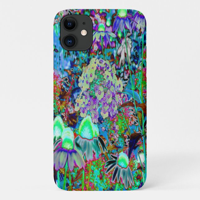Psychedelische Blume Lila und Kalkgrün Case-Mate iPhone Hülle (Rückseite)