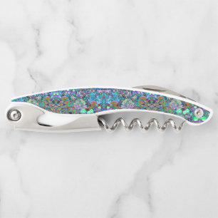Psychedelische Blume Lila und Kalkgrün Kellnermesser