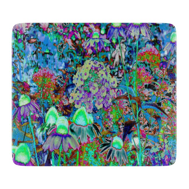 Psychedelische Blume Lila und Kalkgrün Schneidebrett (Vorderseite)