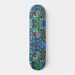 Psychedelische Blume Lila und Kalkgrün Skateboard