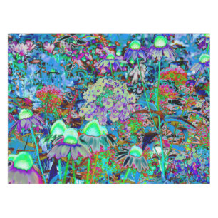 Psychedelische Blume Lila und Kalkgrün Tischdecke