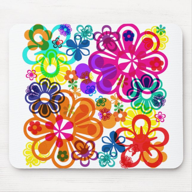 Psychedelische Blume MousePad (Vorne)
