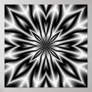 Psychedelische Blume X-Ray Poster