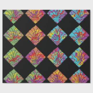 Psychedelische Blumendiamanten Farbige Abstraktion Geschenkpapier