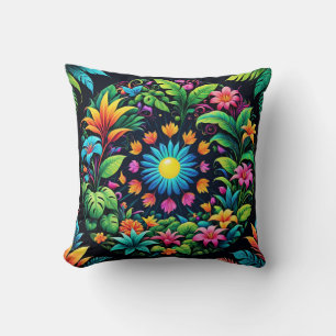 Psychedelische Blüten Kissen