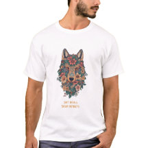 Psychedelische Boho-Blumen-Wolf-Kunst