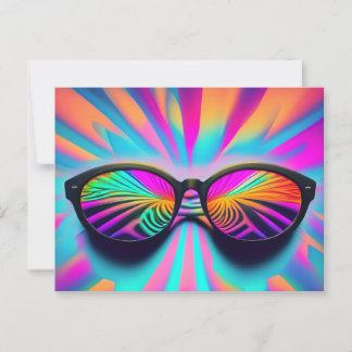 Psychedelische Brille Postkarte