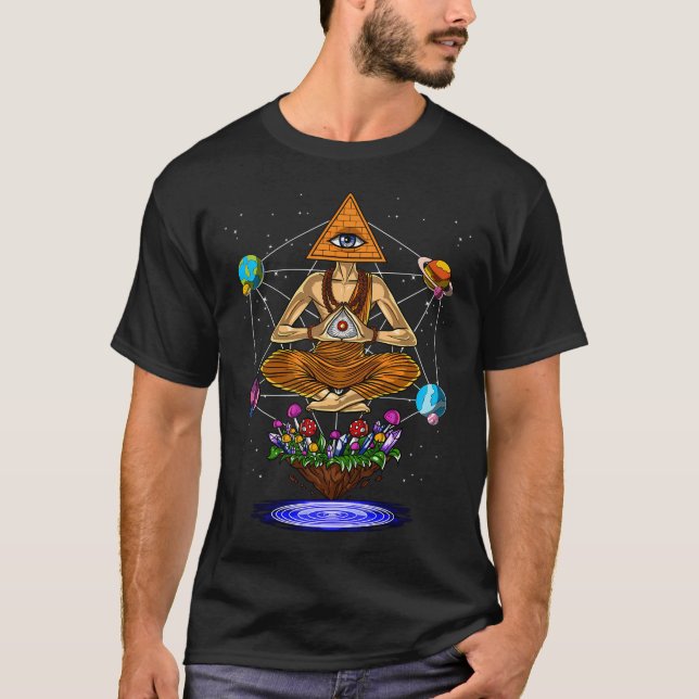 Psychedelische Buddha-Pyramide T-Shirt (Vorderseite)