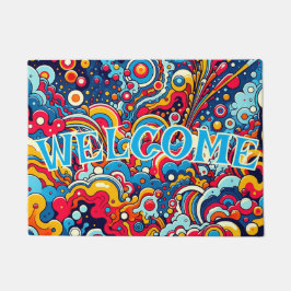 Psychedelische bunte Grafik Fußmatte