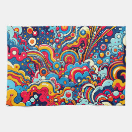 Psychedelische bunte Grafik Geschirrtuch