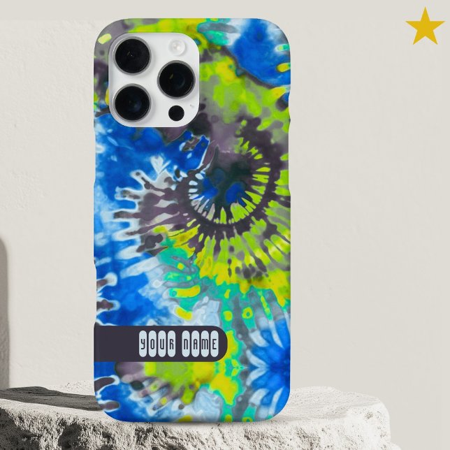 Psychedelische Bunte Tie Dye Maßgeschneiderter Nam iPhone Hülle (Von Creator hochgeladen)
